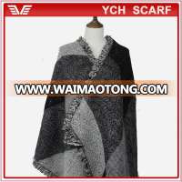 Latest design men's plaid pashmina shawl